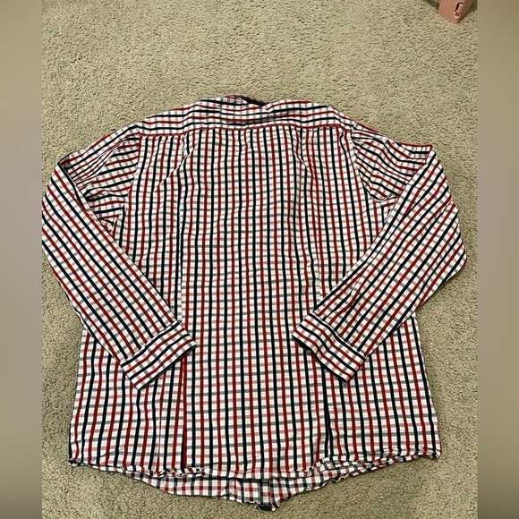 Men's GALAXY BY HARVIC checkered plaid long sleeve button down shirt - Picture 9 of 11